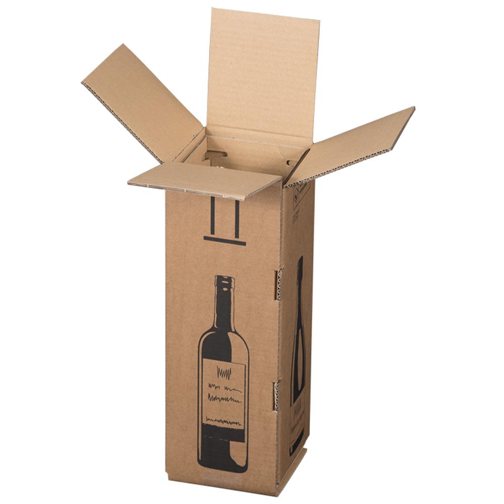 Flaschenversandkarton 1er Magnum 144x144x425 mm 2-wellig braun